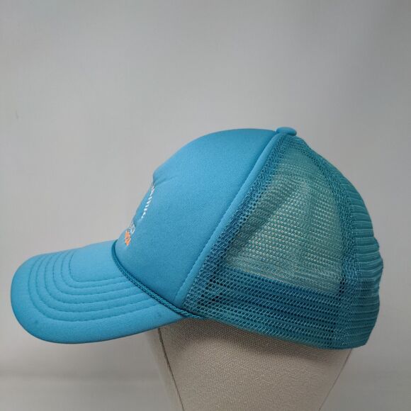 Beach Electric Cocoa Beach Snapback Trucker Hat Blue Teal One Size Mesh Back - Picture 3 of 7